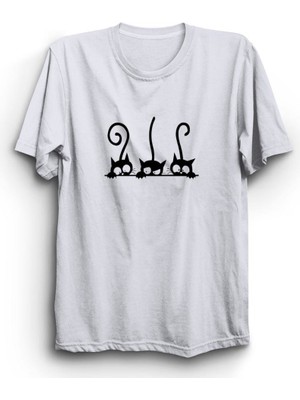 stonedfame Kediler ve Kuyruklar Baskılı Tshirt