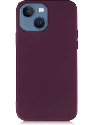 Case World Apple iPhone 13 Kapak Premium Rubber Silikon Kılıf - Mürdüm
