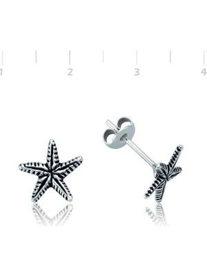 Gumush Gümüş Deniz Yıldızı Çivili Küpe