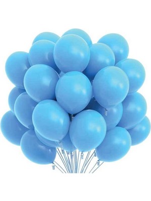 Bal10 Dünyası Açık Mavi Pastel Balon 50 Adet