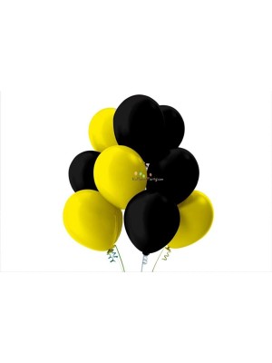 Bal10 Dünyası Siyah-Sarı Pastel Soft Balon 25 Adet