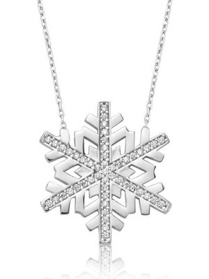 Gumush Gümüş Kar Tanesi Bayan Kolye