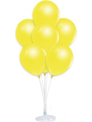 Bal10 Dünyası Balon Standı ve 7 Adet  Metalik Sarı Balon Seti