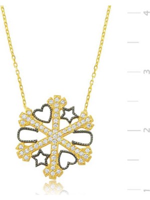 Gumush Gümüş Kar Tanesi Şans Bayan Kolye