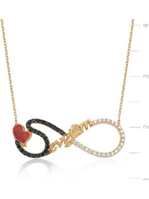 Gumush Gümüş Sevgilim Yazılı Sonsuzluk Bayan Kolye