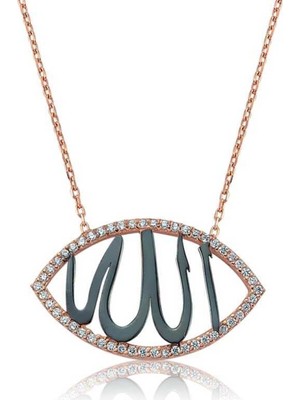 Gumush Gümüş Allah Yazılı Bayan Kolye