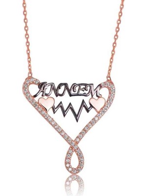 Gumush Gümüş Annem Yazılı Sonsuzluk Bayan Kolye