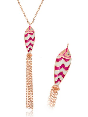 Gumush ​gümüş Püsküllü Balık Kolye