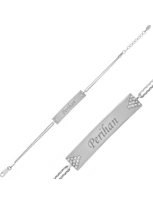 Gumush Gümüş Isimli Plaka Bayan Bileklik