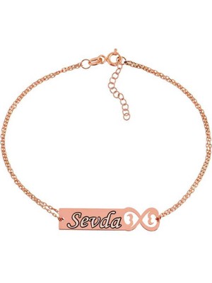 Gumush Gümüş Kişiye Özel Sonsuzluk Isimli Bayan Bileklik