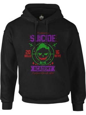 Lord T-Shirt Suicide Squad - Academy Joker Siyah Erkek Fermuarsız Kapşonlu