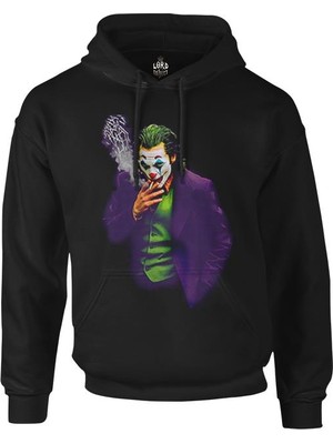 Lord T-Shirt Joker - Arial Siyah Erkek Fermuarsız Kapşonlu