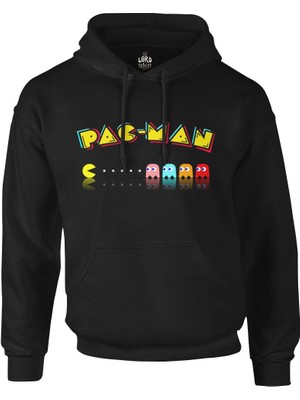 Lord T-Shirt Pac-Man - Enemy Siyah Erkek Fermuarsız Kapşonlu