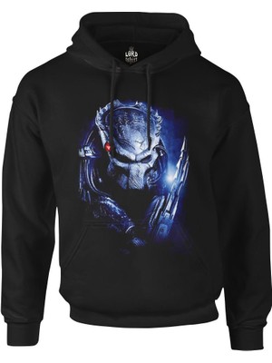 Lord T-Shirt Avp - Alien Vs. Predator 2 Siyah Erkek Fermuarsız Kapşonlu