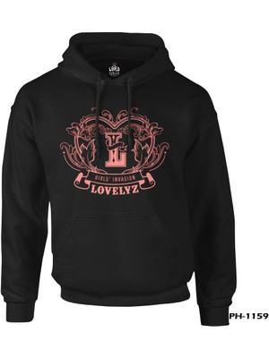 Lord T-Shirt Lovelyz - Logo Siyah Erkek Fermuarsız Kapşonlu