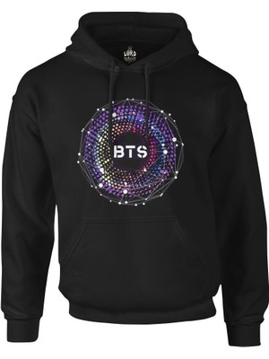 Lord T-Shirt Bts -  4th Siyah Erkek Fermuarsız Kapşonlu
