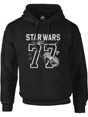 Lord T-Shirt Star Wars - 77 Siyah Erkek Fermuarsız Kapşonlu