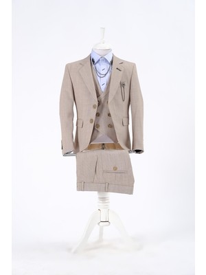 Doctor Junior Bej Erkek Çocuk Takım Elbise 14 Yaş Şık Tasarımlı Özel Olaylar İçin