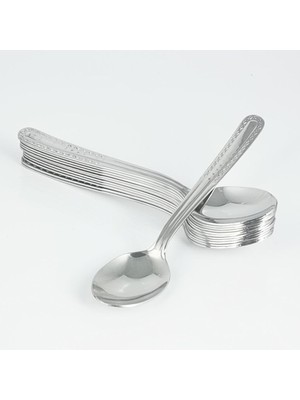 Çanak Sepeti Paslanmaz Çelik Rostfrei Tatlı Kaşığı Takımı 12'li
