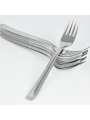 Çanak Sepeti Paslanmaz Çelik Rostfrei Yemek Çatalı Takımı 12'li