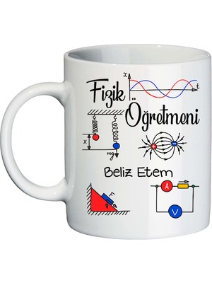Biresimden Fizik Öğretmenine Hediye Isimli Kupa Bardak - Öğretmenler Günü Hediyesi
