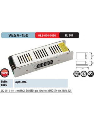 Horoz VEGA-150 12,5A Slim LED Trafo 150W