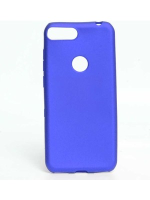 Canpay Alcatel 1s 2019 Kılıf Premium Serisi Elden Kaymaz Pürüzsüz Yumuşak Esnek Esnek Saks Mavisi