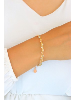 Midyat Nurtaş Gümüş Dorika Tasarım Yaldızlı Kadın Gümüş Bileklik