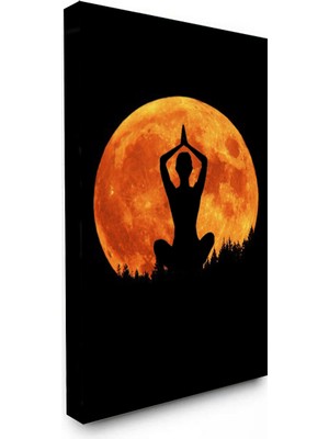 Bordo Sanat Bordosanat 35 x 55 cm 3'lü Yoga Set Dekoratif Duvar Kanvas Tablo