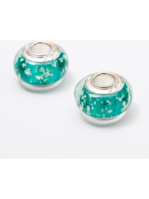 Dumledo Model Murano Su Yeşili Fosforlu 925 Ayar Charm