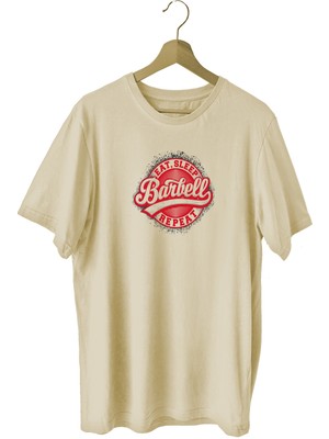 Bluu Barbell Sporcu T-Shirt Bisiklet Yaka