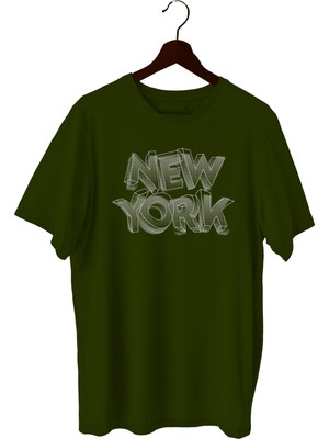 Bluu Newyorklite Sporcu T-Shirt Bisiklet Yaka