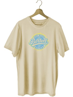 Bluu Barbell Sporcu T-Shirt Bisiklet Yaka