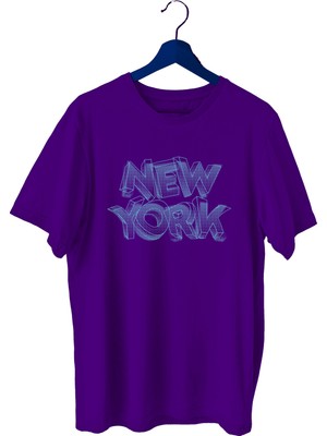 Bluu Newyorklite Sporcu T-Shirt Bisiklet Yaka