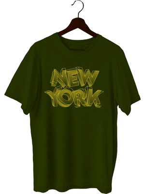Bluu Newyorklite Sporcu T-Shirt Bisiklet Yaka
