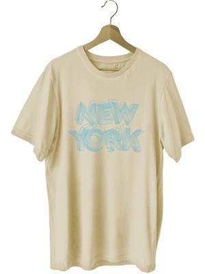 Bluu Newyorklite Sporcu T-Shirt Bisiklet Yaka