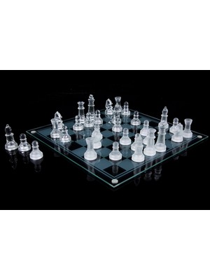 Toptan Bulurum Glass Chess Cam Satranç Takımı (25 cm x 25 Cm)