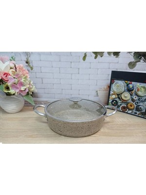 Oms 3316 Indüksiyonlu Granit Karnıyarık Tencere 24 x 7.5 cm Kumbeji