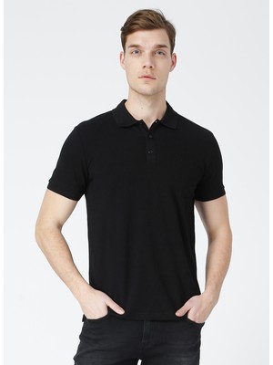 Fabrika Comfort Siyah Erkek Cepsiz PoloT-Shirt