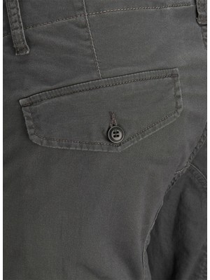 Jack & Jones Normal Düz Koyu Gri Erkek Kargo Pantolon-12140326