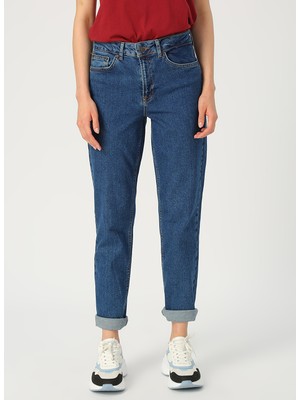 Vero Moda Relaxed Straight Lacivert Kadın Denim Pantolon