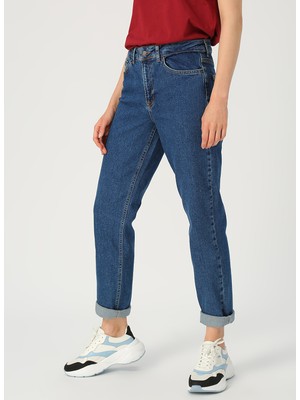 Vero Moda Relaxed Straight Lacivert Kadın Denim Pantolon