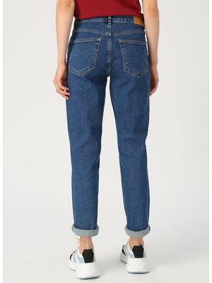 Vero Moda Relaxed Straight Lacivert Kadın Denim Pantolon