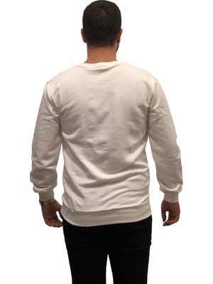 Amor Man Yuvarlak Yaka Ayıcık Göğüs Baskılı Bambu Dokuma Dar Kesim Yeni Stil Erkek Sweatshirt