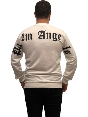 Amor Man Palm Angels Sırt Boyun Baskılı Bambu Dokuma Trend Erkek Sweatshirt