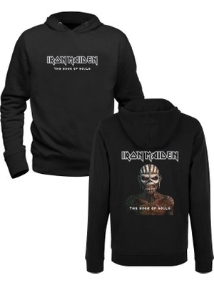 Alfa Tshirt Iron Maiden Tasarımlı Resimli Siyah Ön Arka Baskılı Sweatshirt