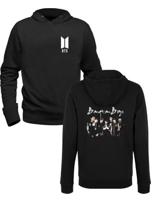 Alfa Tshirt Bts Siyah Ön Arka Baskılı Sweatshirt