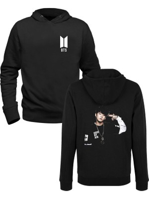 Alfa Tshirt Bts Siyah Ön Arka Baskılı Sweatshirt