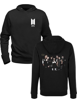 Alfa Tshirt Bts Siyah Ön Arka Baskılı Sweatshirt