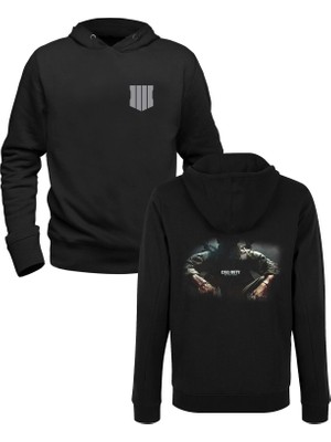 Alfa Tshirt Call Of Duty Dijital Baskılı Siyah Ön Arka Baskılı Sweatshirt
